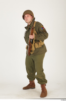  U.S.Army uniform World War II. - Technical Corporal - poses american soldier standing uniform whole body 0026.jpg